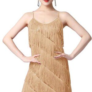 Women’s Dress Flapper 20s Gatsby with All-Over Fringe & Sequence Mini Dresses